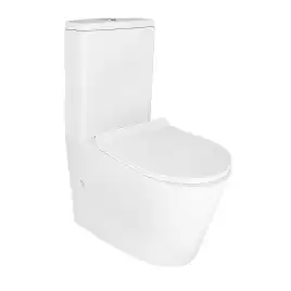 Унитаз напольный Azario Vetro AZ-2149 безободковый, с бачком и сидением микролифт, Белый глянцевый