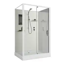 Душевая кабина Niagara Standart 120х90 ST120/90/15Q/BK низкий поддон, белый профиль, без крыши