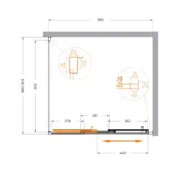 Душевой уголок CEZARES MOLVENO-AHF-31-100/90-C-BORO-IV прозрачное стекло, профиль Брашированное золото