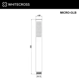 Душевая лейка WHITECROSS Y brushed gold MICRO-GLB, 1 режим, Золото брашированное