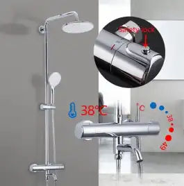Душевая система Gappo G2490 с тропическим душем и термостатом Хром