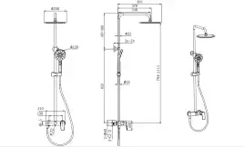 Душевая система Aquatek ВЕГА AQ2060BGM, Оружейная сталь