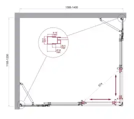 Душевой уголок BelBagno LUCE-AH-22-140/120-C-Cr стекло прозрачное, профиль Хром
