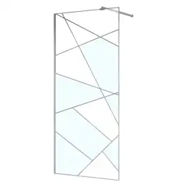 Душевая перегородка Azario Walk-in 120 AZ-271-120-CH-CGP прозрачное стекло 8 мм с графическим принтом, профиль Хром