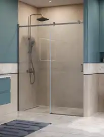 Душевая дверь BelBagno SOFT_CLOSE-2-BF-1-160-C-GM стекло прозрачное, профиль Оружейная сталь