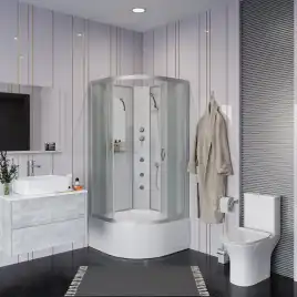 Душевая кабина Niagara Classic 100х100х200 NG-2309-14BKG высокий поддон, с гидромассажем, 23091424BKG