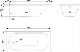 Стальная ванна Bette Form 150х70 2941-000AD, с шумоизоляцией