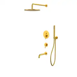 Душевая система для ванны WHITECROSS Y brushed gold YSET07GLB, скрытого монтажа, Золото брашированное