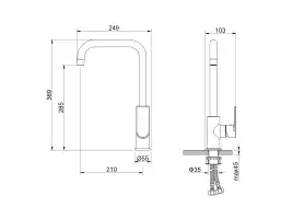 Смеситель для кухни Aquatek Лира AQ1480MB, Черный матовый