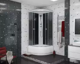 Душевая кабина Niagara Eco 100х100х215 NG-7509-14BLACK высокий поддон, без гидромассажа