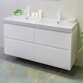 Тумба с раковиной AVS Гармония 120 двойная, белая, K821-07-1200WG-02-1210SP-WG