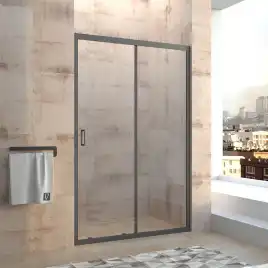 Душевая дверь Veconi Vianno VN-40B 150 см, VN40B-150-01-C1, профиль Черный, стекло Прозрачное