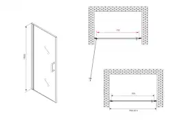 Душевая дверь Abber Sonnenstrand 80 см, AG04080, профиль Хром, стекло Прозрачное