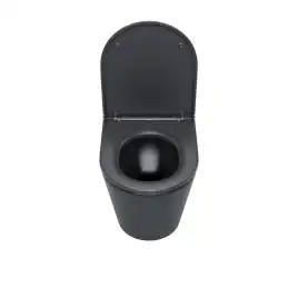 Унитаз подвесной IDDIS Calipso CALR3BMi25 безободковый, с сиденьем микролифт Черный матовый