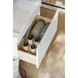 Тумба с раковиной подвесная Aqwella Vancouver 80 VAN01081, с одним ящиком, цвет белый