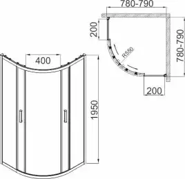 Душевой уголок AVS Раунд 80x80 профиль хром, стекло прозрачное, 803-0022-195-8080-CR-T