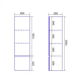 Шкаф-пенал Azario Velluto 40 CS00088605, подвесной, Белый матовый