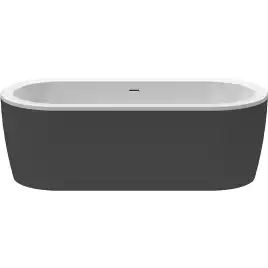 Акриловая ванна CEZARES SLIM CENTRAL-180-80-60-NERO-SET, Черная матовая