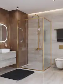 Душевой уголок CEZARES LUX-AH-FS-11-120/90-C-BORO прозрачное стекло, профиль Брашированное золото