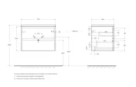 Тумба под раковину BelBagno KRAFT-700-2C-SO-RNN подвесная Rovere Nebrasca Nature