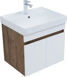 Тумба под раковину Aquanet Оптима 60 дуб рустикальный/белый сатин, 344791