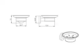 Мыльница для ванной Aquatek Вега AQ4003CR, Хром / Стекло матовое белое