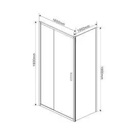 Душевой уголок Vincea Garda 160х100 VSR-1G1016CL, профиль хром, стекло Прозрачное