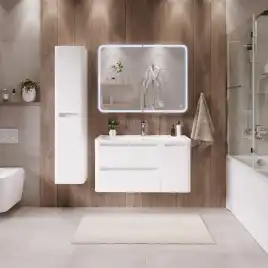 Тумба под раковину Grossman Адель 90 подвесная, белая глянцевая (109003)