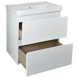 Тумба с раковиной Azario Мила 60 CS00080140, подвесная, Белая глянцевая