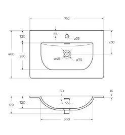 Тумба под раковину BelBagno UNO-700-2C-SO-BO подвесная, Bianco Opaco