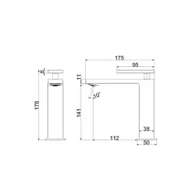 Смеситель для раковины Vincea Dice VBF-2DS1GM однорычажный, вороненая сталь