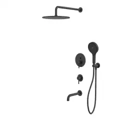 Душевая система для ванны WHITECROSS Y black YSET07TOPBL, скрытого монтажа, Черный матовый