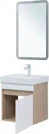 Тумба под раковину Aquanet Оптима 50 дуб светлый/белый сатин, 344798