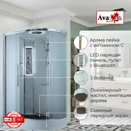 Душевая кабина AvaCan EM2811LLED 110x80 см, низкий поддон, с крышей, левая