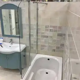 Шторка на ванну AVS Асти Дуо 100 левая профиль хром, стекло прозрачное, 803-0016-150-5545L-CR-T