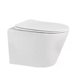 Подвесной унитаз ABBER Bequem AC1102 белый, безободковый, с сиденьем микролифт