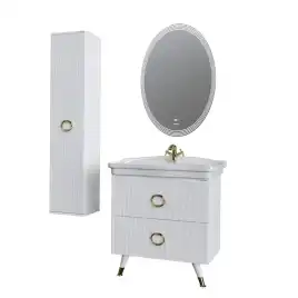 Тумба под раковину Grossman Атрио 85 напольная, белая глянцевая (108016)