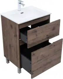 Тумба под раковину Aquanet Алвита New 60 напольная, дуб веллингтон табак, 344127