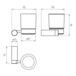 Стакан подвесной AVS Seeme, оружейная сталь