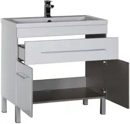 Тумба под раковину Aquanet Верона 90 белый (напольная 1 ящик 2 дверцы) 182708