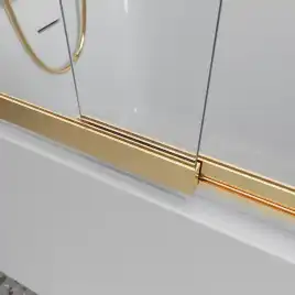 Душевая шторка на ванну BelBagno LUCE-VF-11-100/145-C-ORO стекло прозрачное, профиль Золото глянцевое