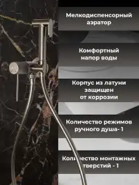 Гигиенический душ со смесителем AVS Pulse 811-031-GM, оружейная сталь