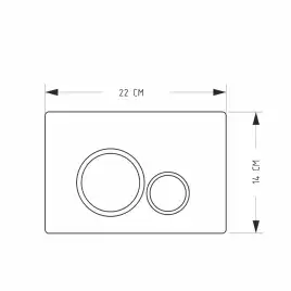 Клавиша смыва AVS 809-0014-GW/CR круглые кнопки для узкой и низкой инсталляции, хром