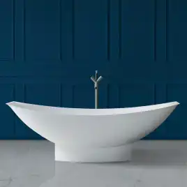 Ванна  Abber Stein 180х80 AS9610 из искусственного камня, Белая матовая