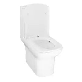 Унитаз напольный Azario Alba AZ-8323 безободковый, с бачком и сидением микролифт, Белый глянцевый