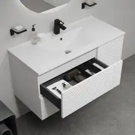 Тумба с раковиной IDDIS Bild 100, подвесная, Белая, BIL10W0i95K