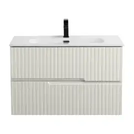 Тумба под раковину Cezares DUET-N 80 см, DUET-N-800-2C-SO-AS-P подвесная, Альпака брашированная