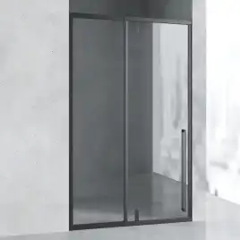 Душевая дверь в нишу AVS Акцент 120 левая профиль черный матовый, стекло прозрачное, 803-0009-195-12-BM-T-L