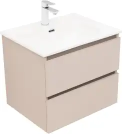 Тумба под раковину Aquanet Вега 2.0 60 бежевый, подвесная, 337941