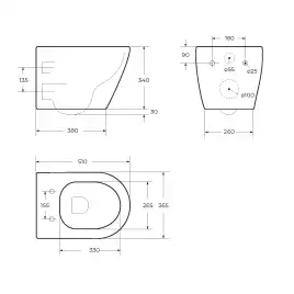 Подвесной унитаз CEZARES STYLUS-TOR CZR-6601-TH-TOR/SC, со смывом TORNADO, с сиденьем микролифт